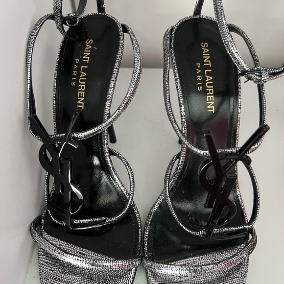 Saint Laurent Cassandra Sandals - Silver